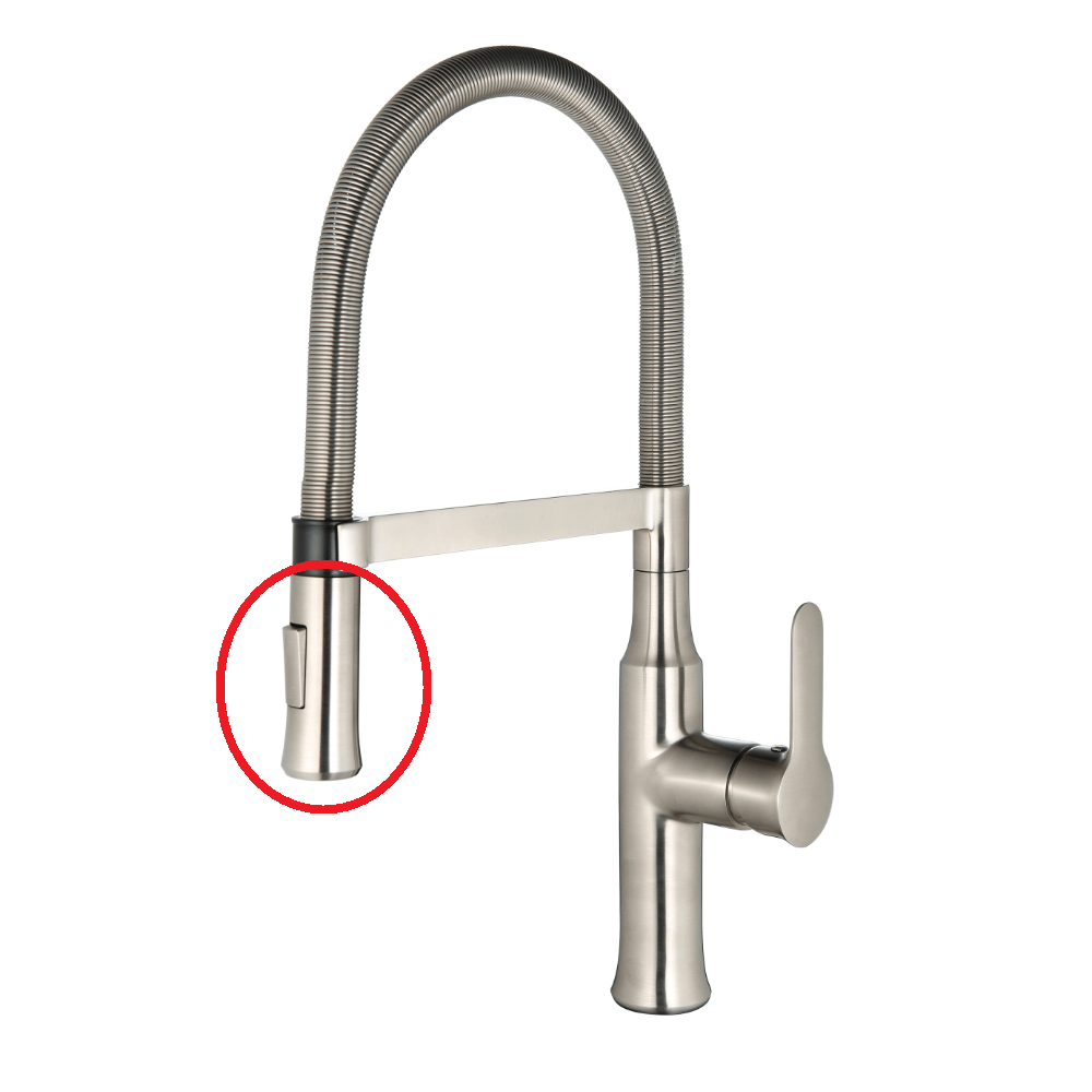 Brushed Nickel Flared Pull-Down Kitchen Faucet Sprayer Head Replacement – Model AL730BN