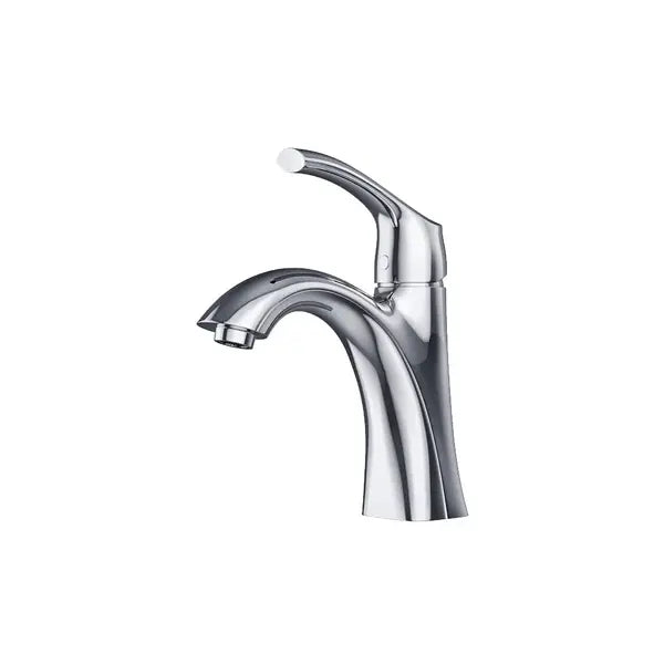 Single Handle 1-Hole Bathroom Faucet with Pop-up Drain in Chrome, A-6550-C