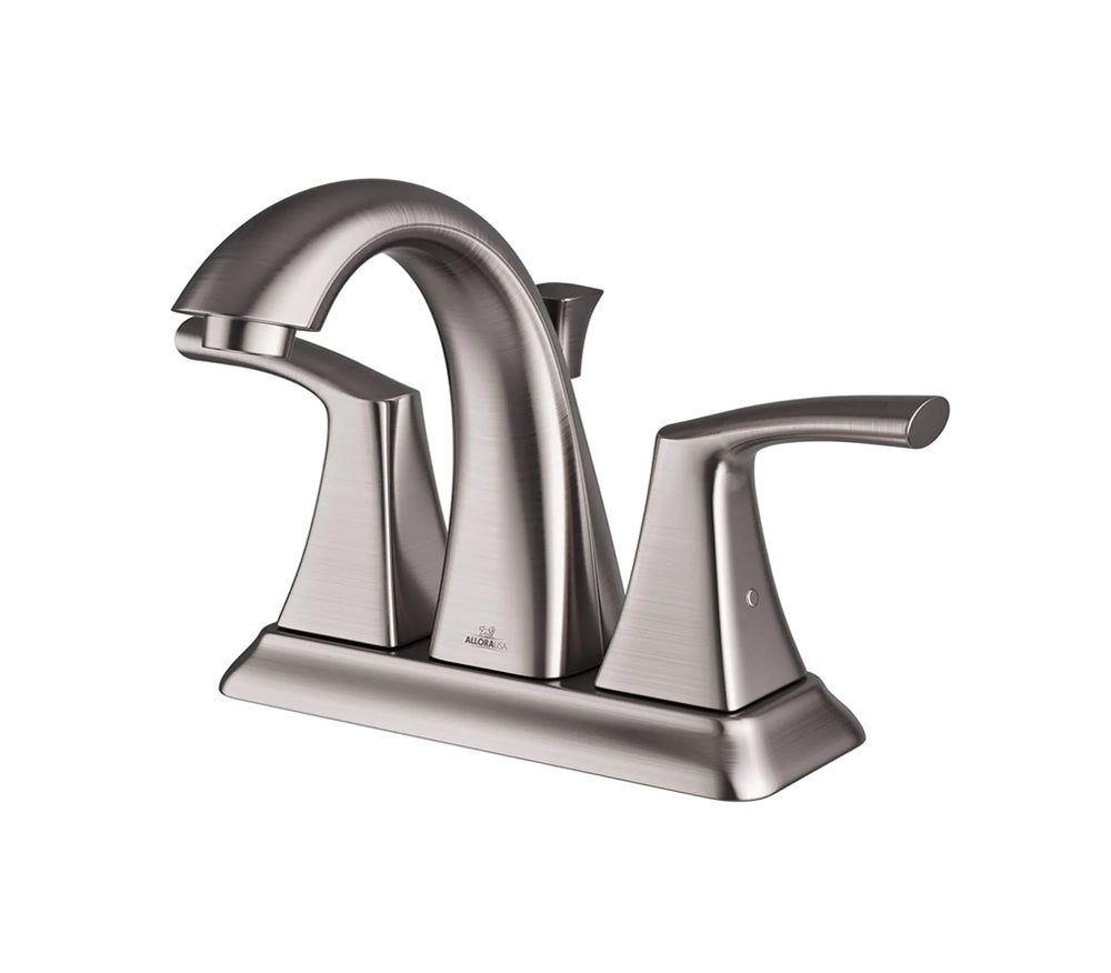 Two Handle Centerset Bathroom Faucet with Pop-up Drain in Brushed Nick