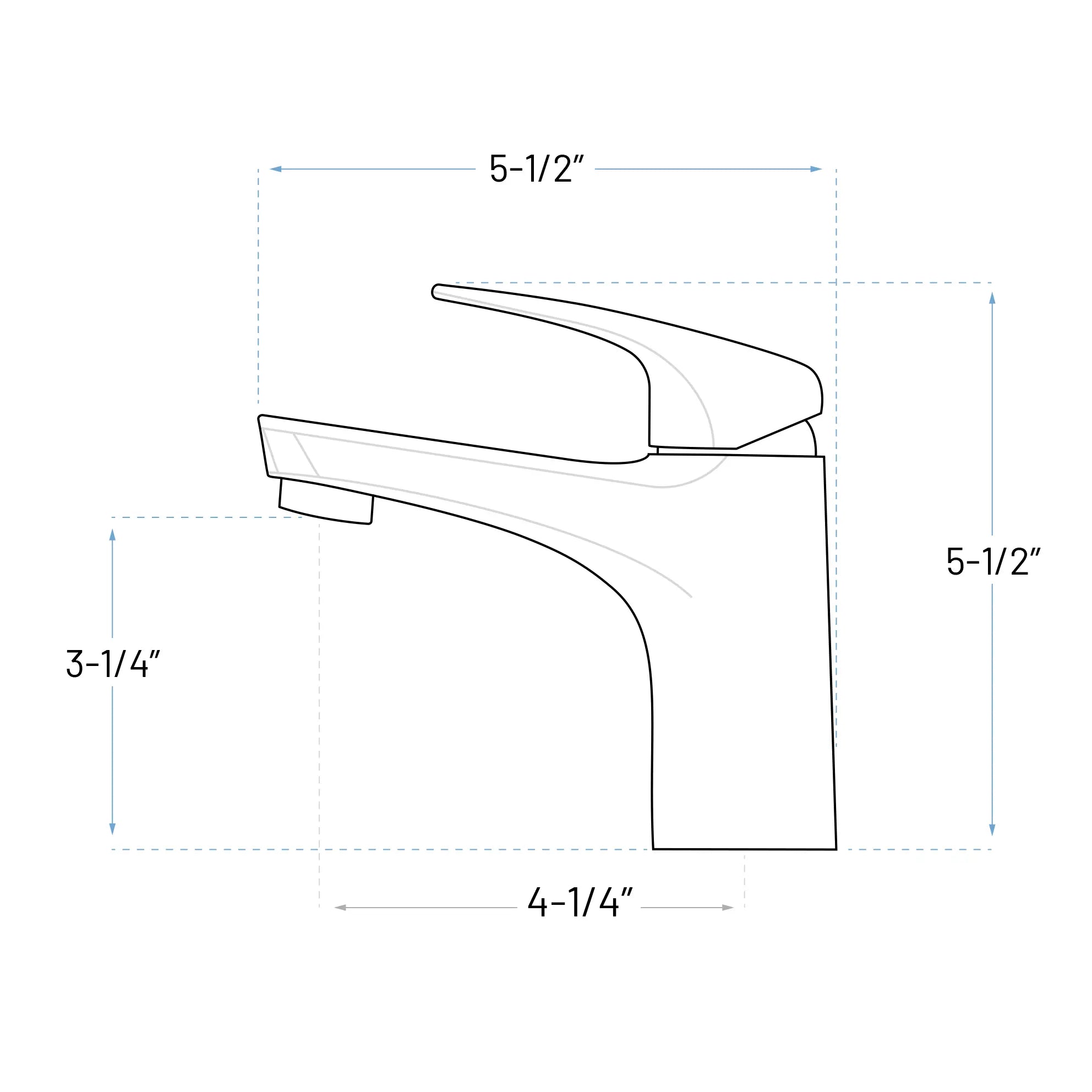 Chrome 1-Hole Single Handle Bathroom Faucet with Push Drain, A-7001-C