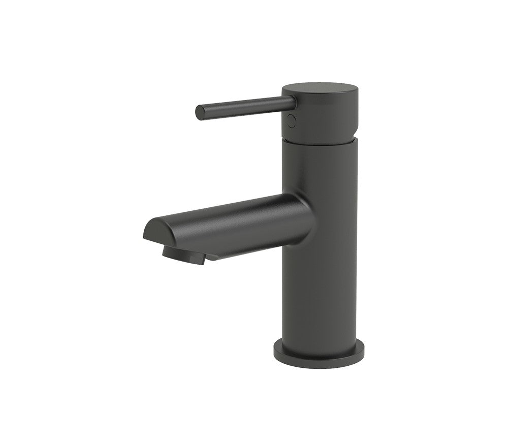 Matte Black 1-Hole Single Handle Bathroom Faucet with Pop-Up Drain, A-7002-BL, image size:1000x876