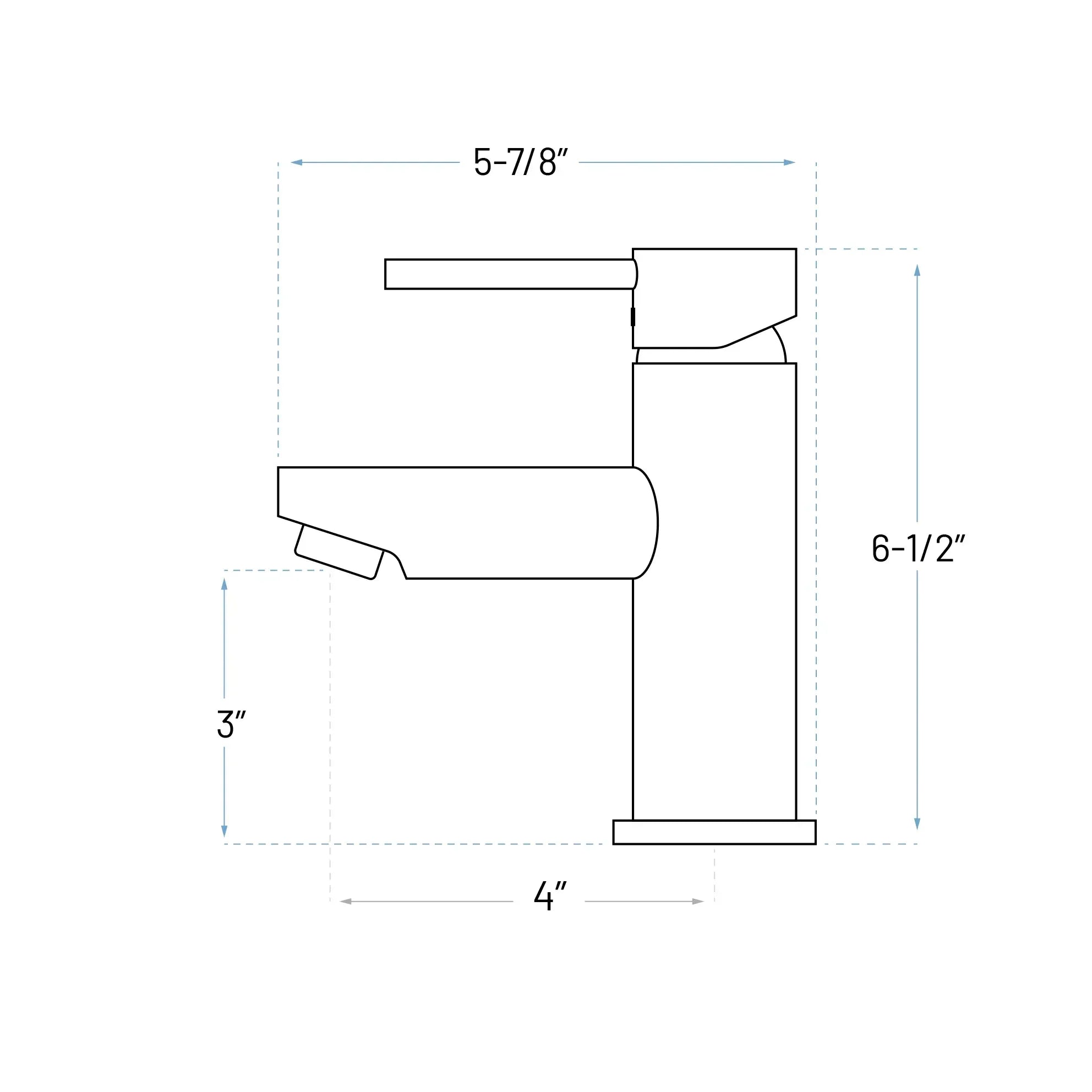 Matte Black 1-Hole Single Handle Bathroom Faucet with Pop-up Drain, A-7002-BL