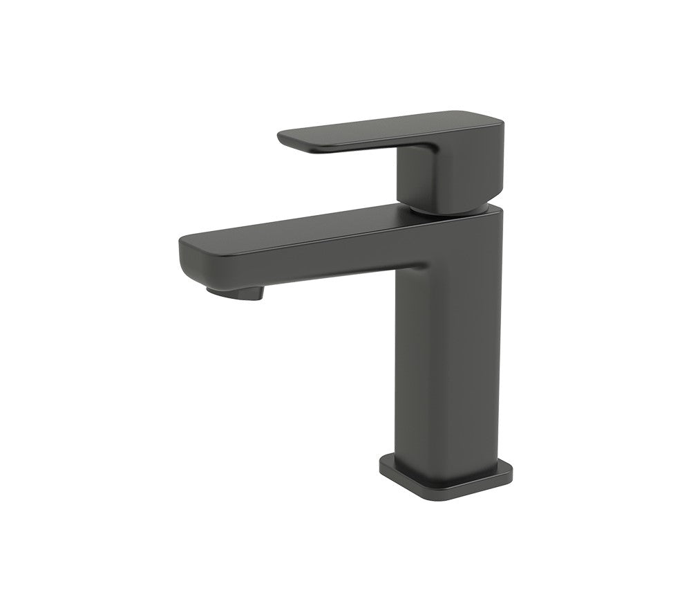 1-Hole Single Handle Bathroom Faucet with Push Drain in Black, A-7004-BL