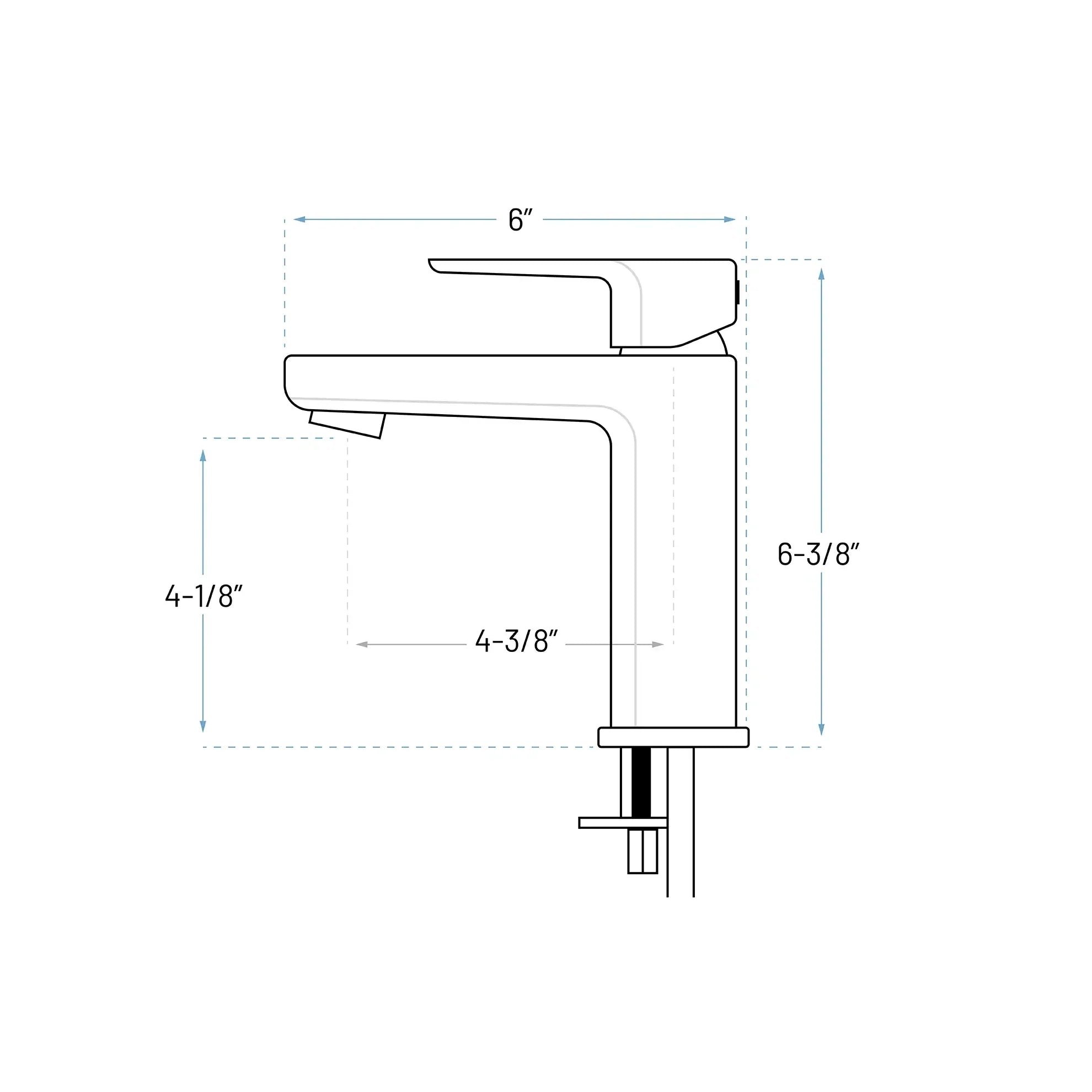 Single Handle Bathroom Faucet with in Brushed Nickel - Square Base, A-7004-BN