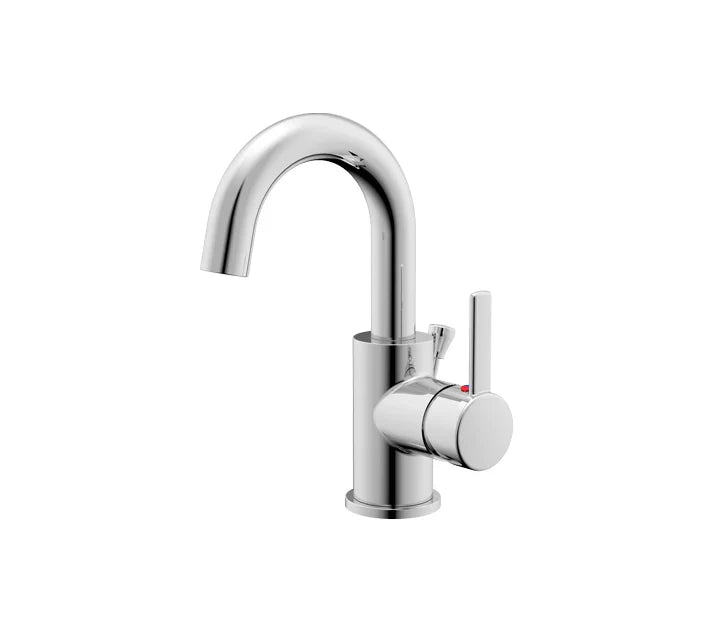 Single Handle High Arc Bathroom Faucet with Pop-up Drain in Chrome, A-7005-C