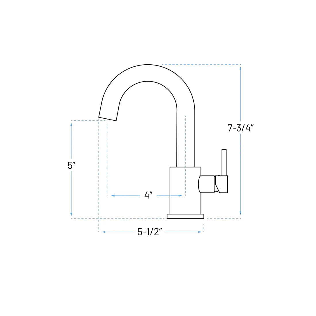 Single Handle High Arc Bathroom Faucet with Pop-up Drain in Brushed Nickel, A-7005-BN