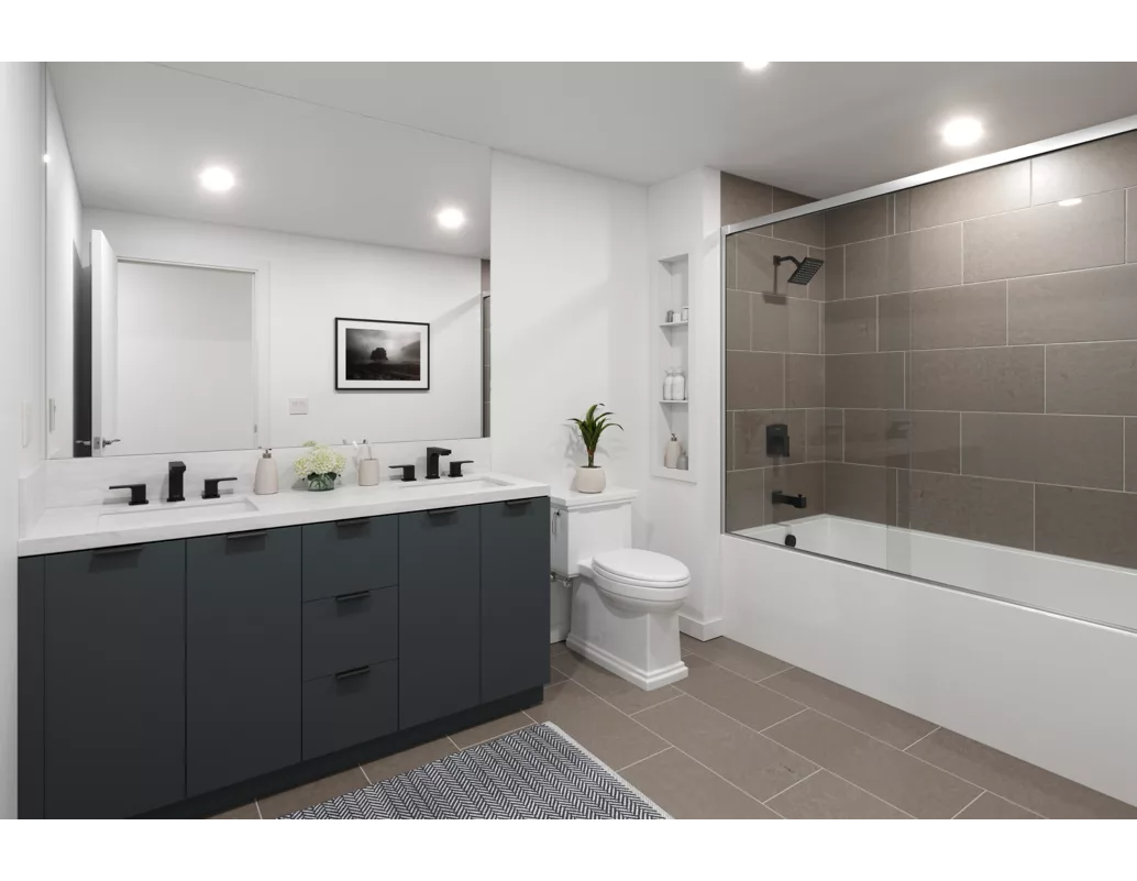 Matte Black Two Handle Bathroom Sink Faucet - Angular Spout – Model A-7014-BL