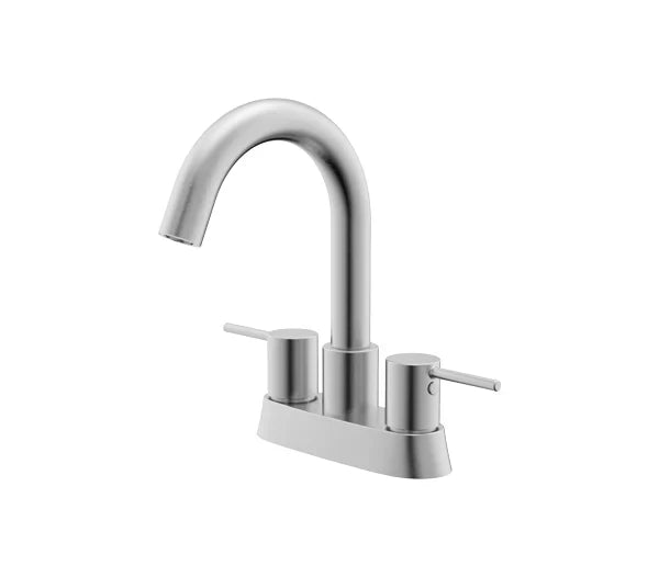 Brushed Nickel Two Handle Centerset Bathroom Faucet with Pop-up Drain, A-7022-BN