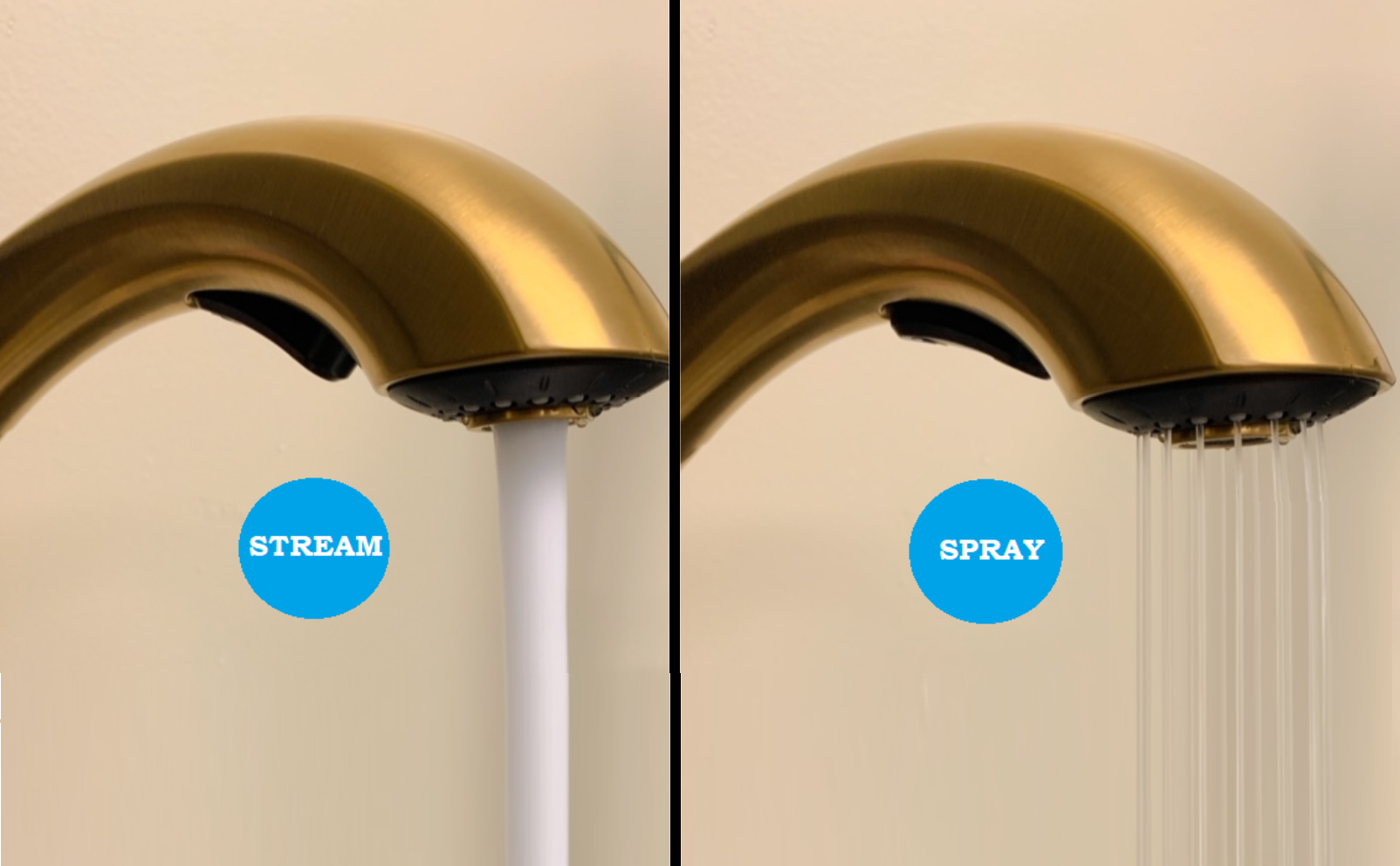 Two-Function Brushed Gold Pullout Kitchen Faucet Spray Head, AL720G