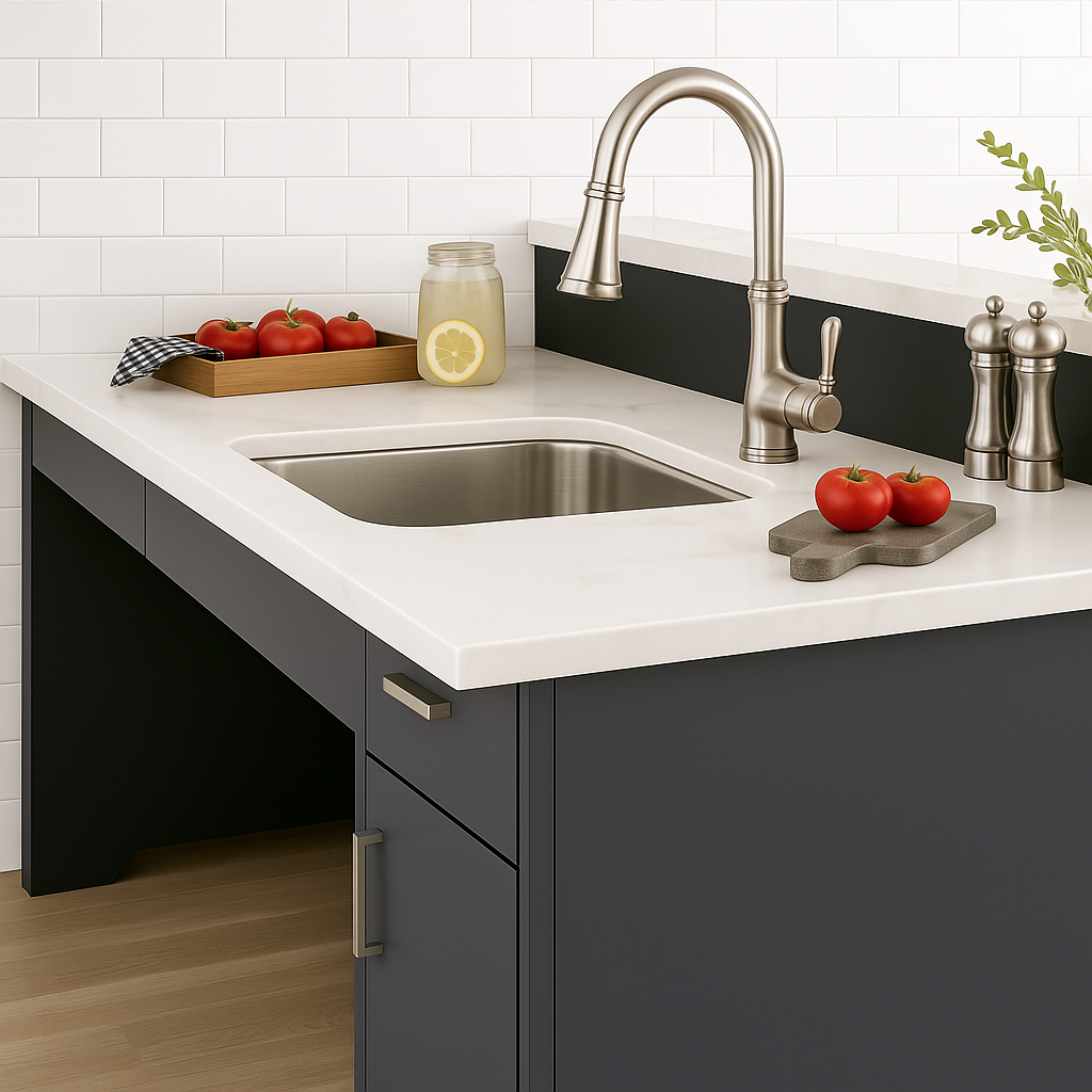 Brushed Nickel Single Hole, Single Handle Kitchen Faucet with Pull-Down Sprayer, A-726-BN