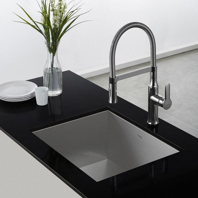 Chrome Single Handle Spring Kitchen Faucet with Sprayer, A-730-C