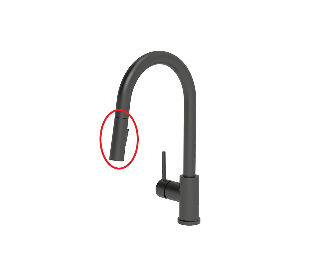 Matte Black Cylinder Pull-Down Kitchen Faucet Sprayer Head Replacement – Model AL805BL