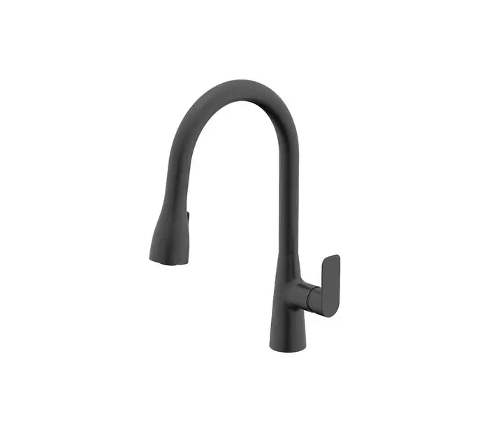 Matte Black Single Handle Pull-Down Kitchen Faucet with Sprayer, A-806-BL