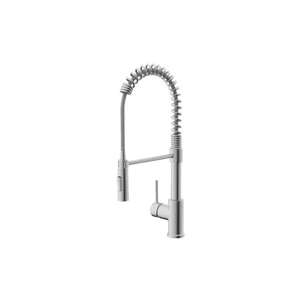 Spring Kitchen Faucet with Pull-Down Sprayer in Brushed Nickel, A-807-BN