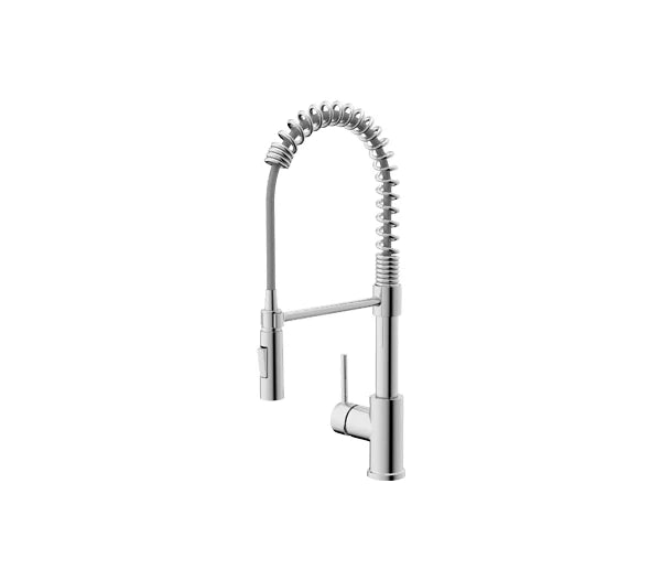 Spring Kitchen Faucet with Pull-Down Sprayer in Chrome, A-807-C