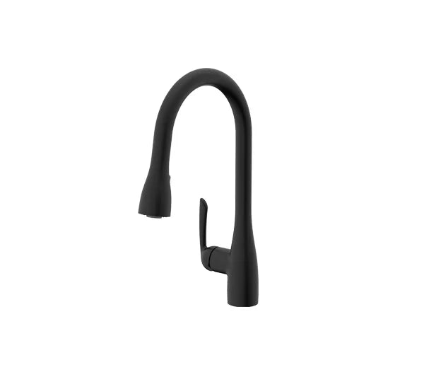 Black Single Handle Pull-Down Sprayer Kitchen Faucet, A-810-BL