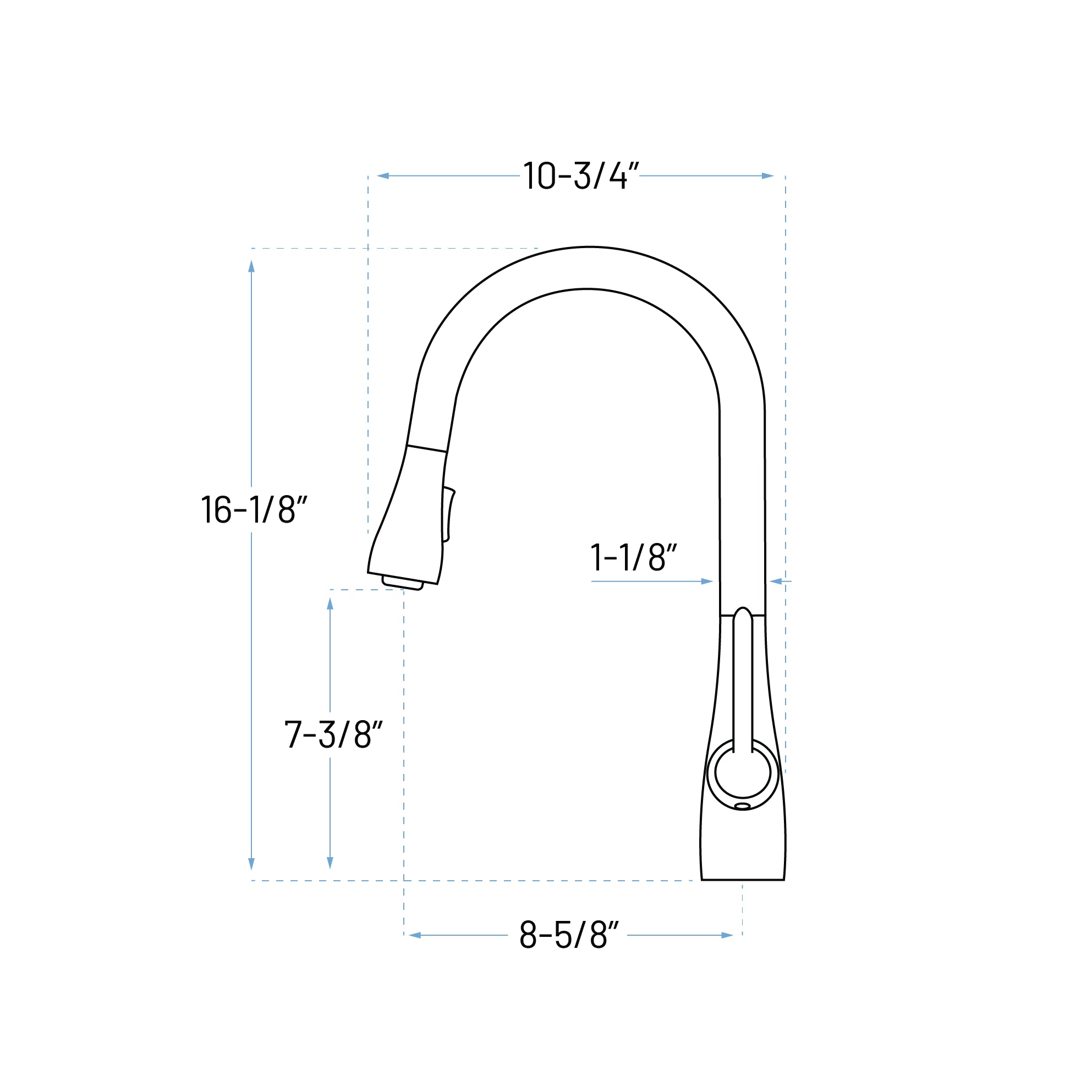 Pull-Down Single Handle Kitchen Faucet in Brushed Nickel, A-810-BN