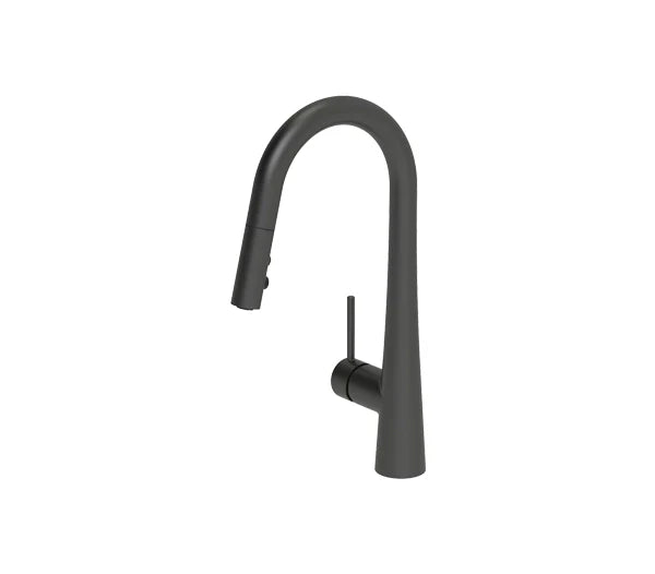 Matte Black Sleek Single Handle Pull-Down Kitchen Faucet, A-811-BL