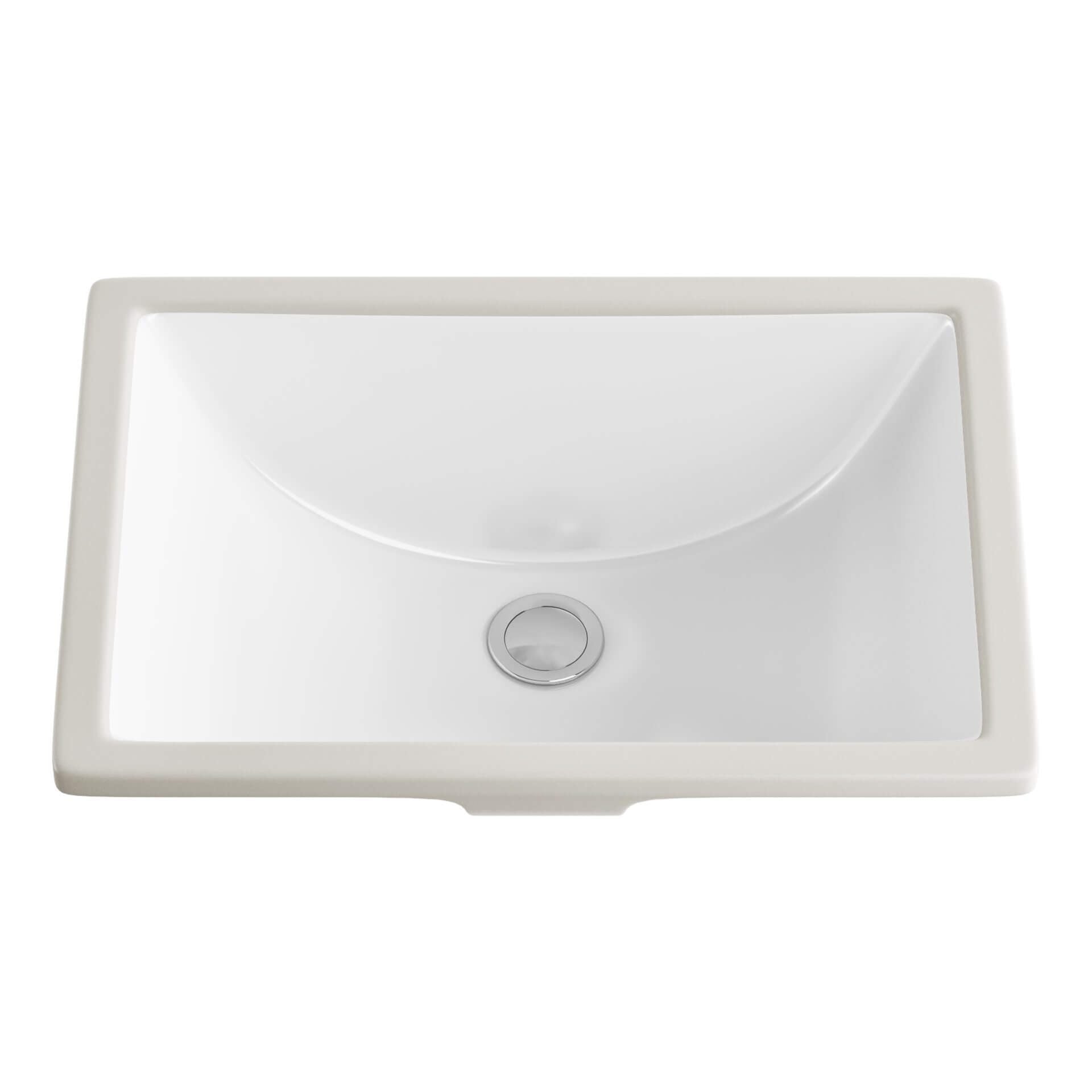 18" x 13" Shallow White Porcelain Undermount ADA Rectangular Bathroom Sink, ADA-VCS-1116-R