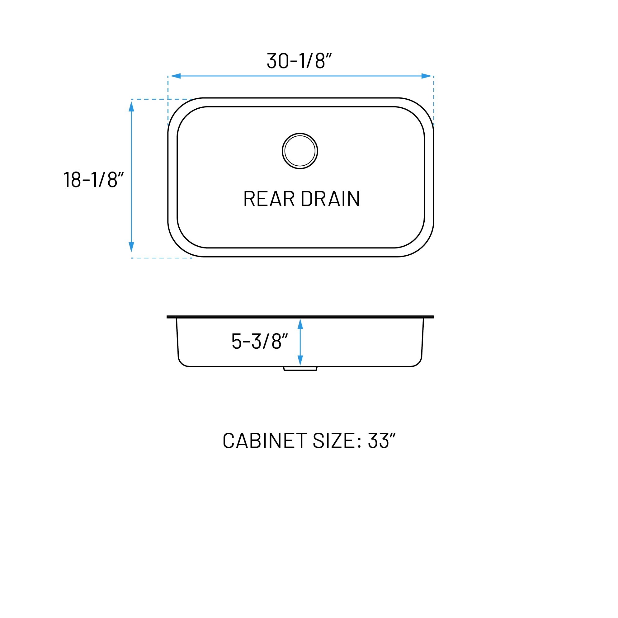 30" ADA Compliant Single Bowl Undermount Sink in Stainless Steel – ADA-KSN-3018-S