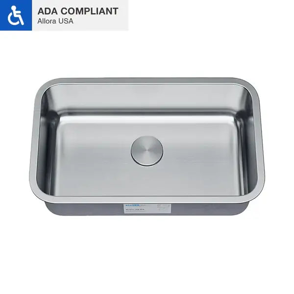 32" ADA-Compliant Undermount Stainless Steel Single Bowl Kitchen Sink, ADA-KSN-3218-S
