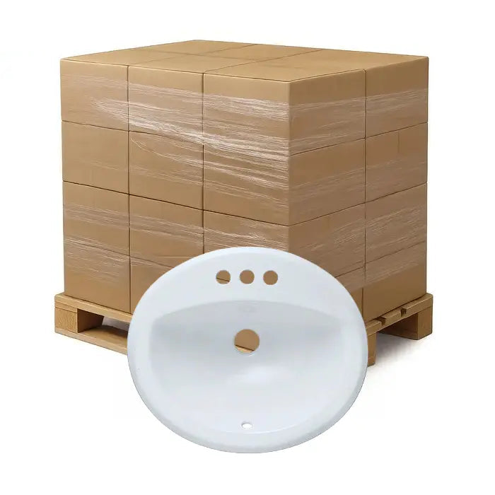 Bulk-Packed 20-1/2" ADA-Depth Oval Porcelain Top Mount Bathroom Sink in White