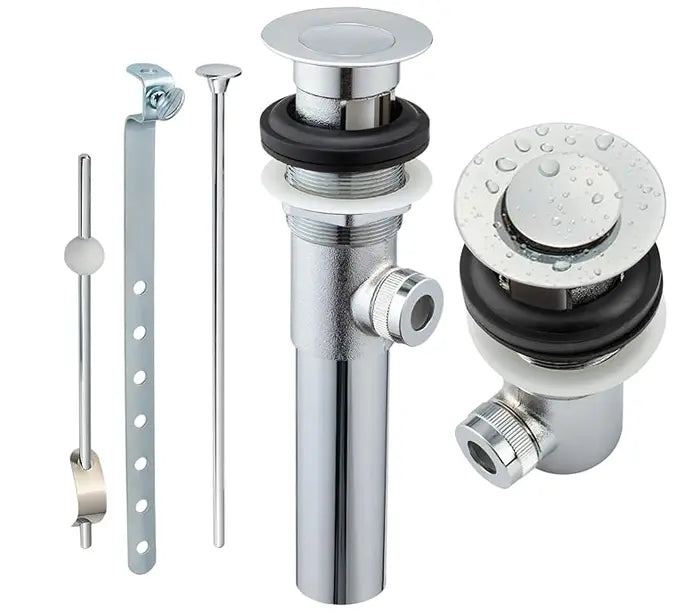 Chrome Stainless Steel Bathroom Popup Drain with Lift Rod, AL5-07-C