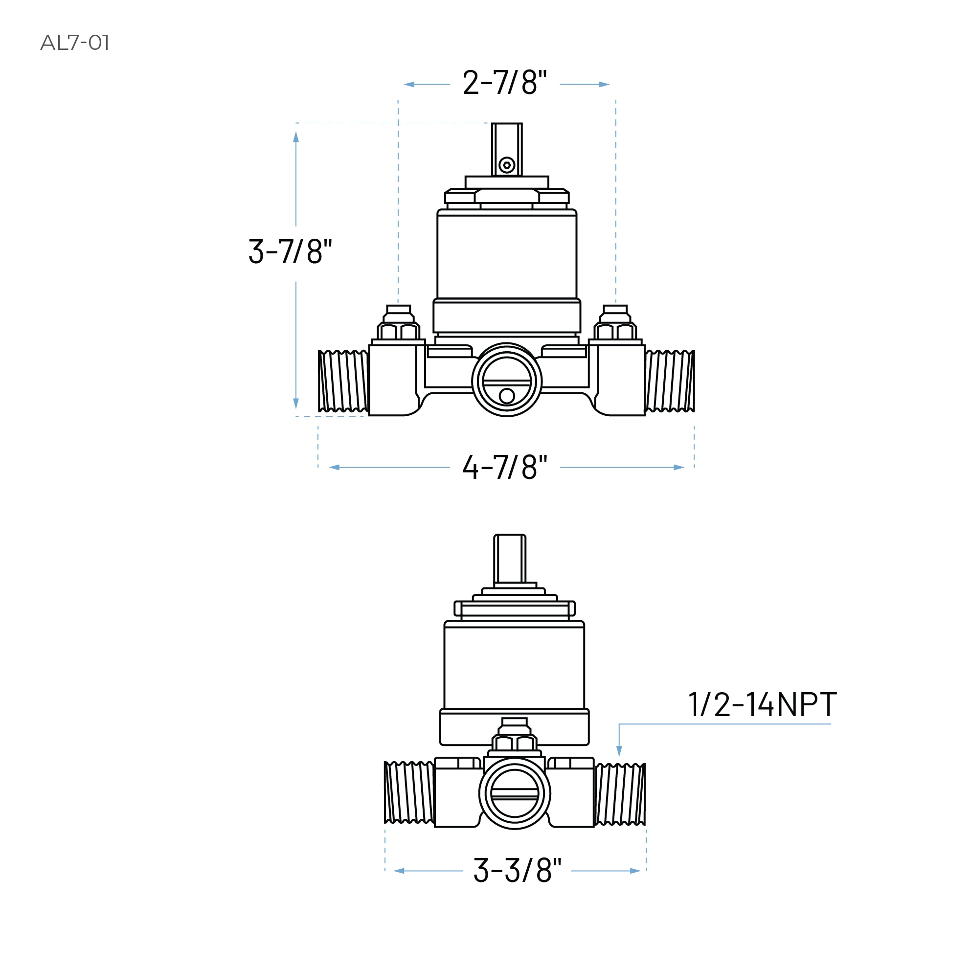 MPT Connection Pressure Balancing Valve with Stops, AL7-01