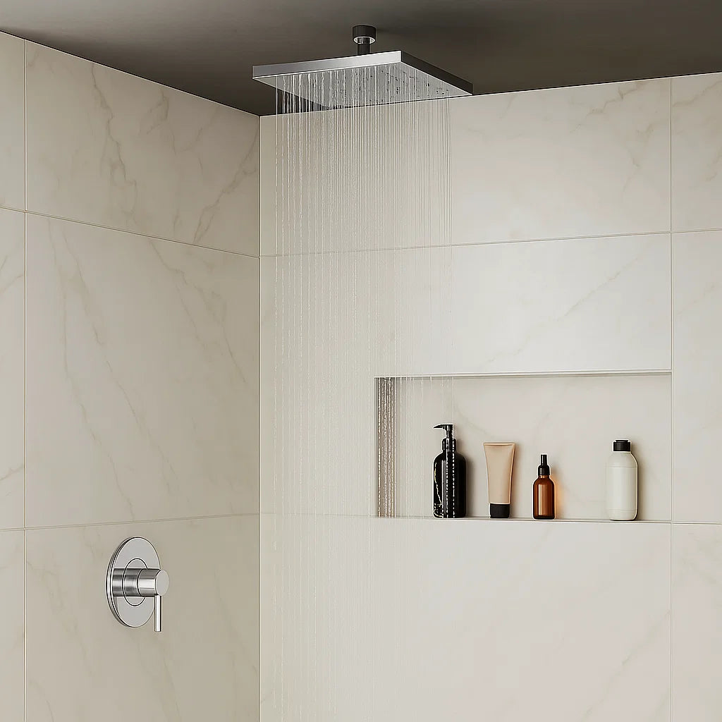 8" Square Chrome Modern Rain Shower Head, AL8-05-C