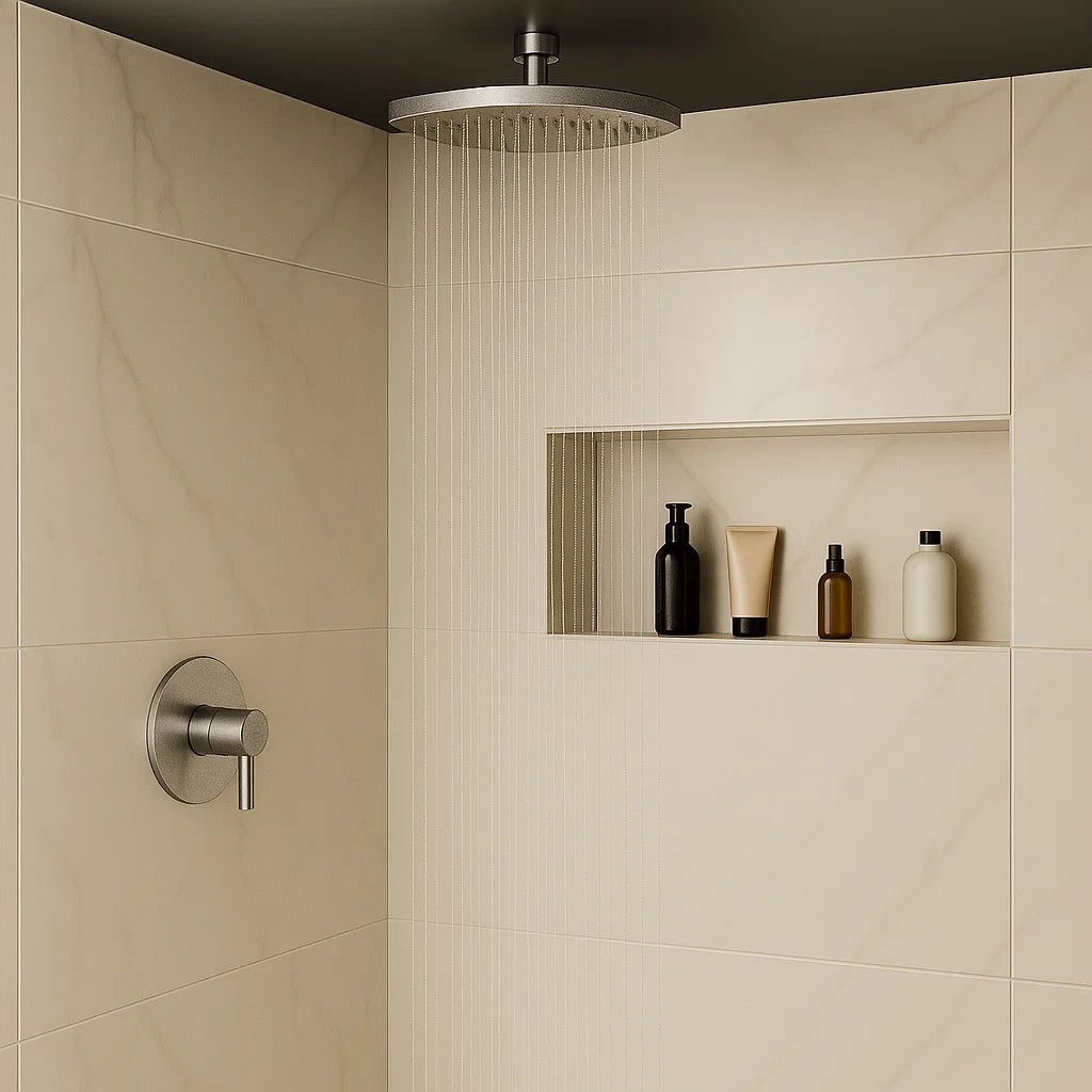 8" Round Brushed Nickel Single-Function Rain Shower Head, AL8-06-BN