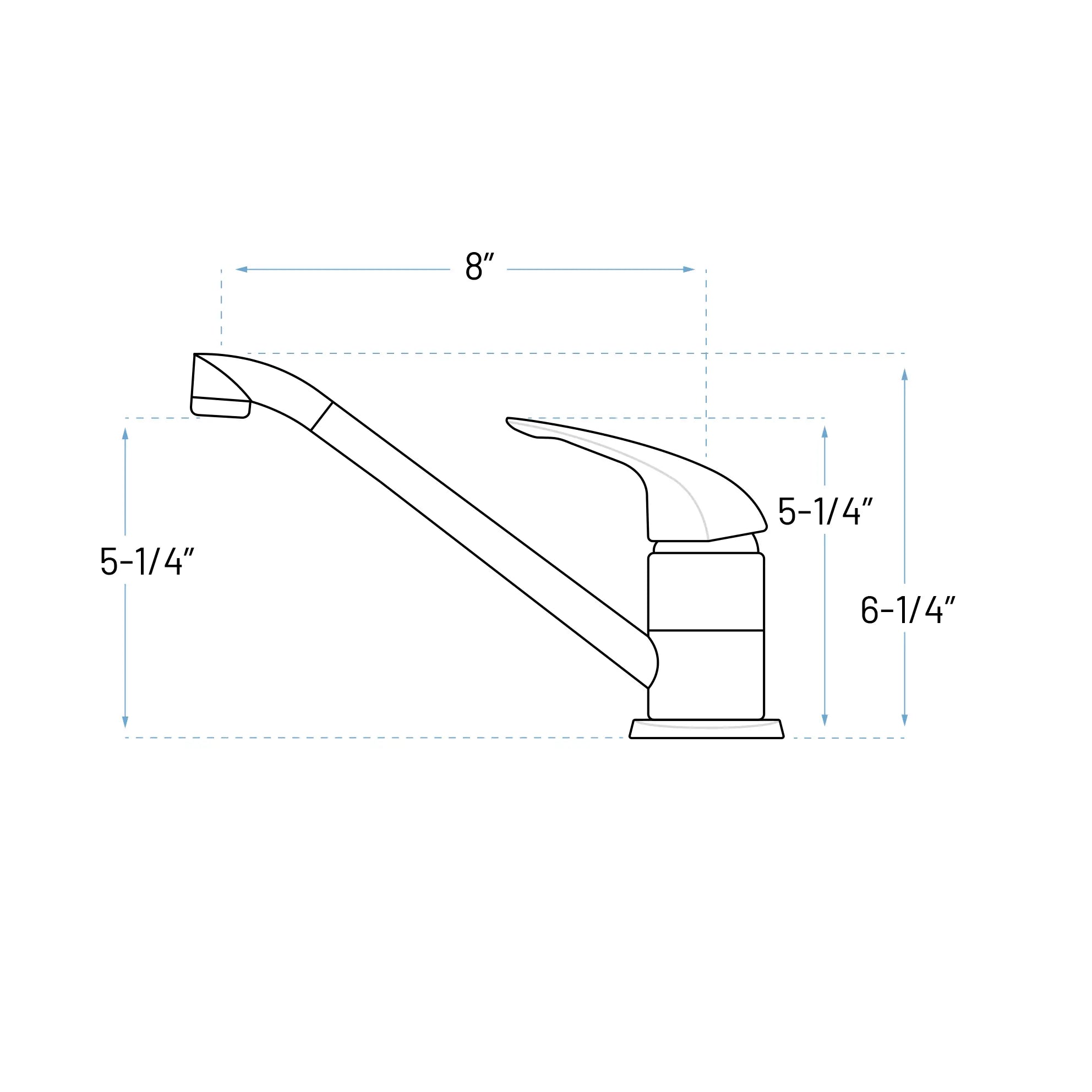 Single Handle Low Arc Deck Mounted Kitchen Faucet with Side Sprayer in Chrome, B-101-C