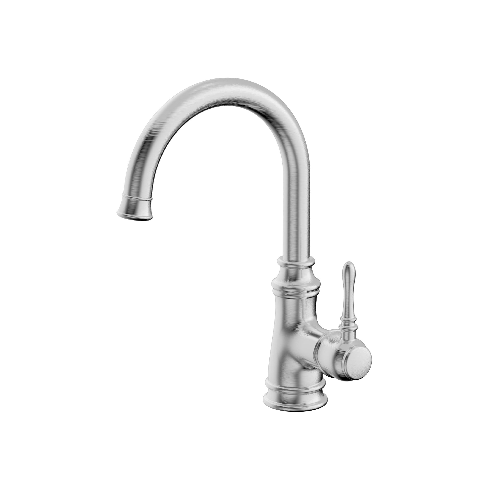 Single Handle Goose Neck Bar Faucet in Brushed Nickel, BAR-7260-BN
