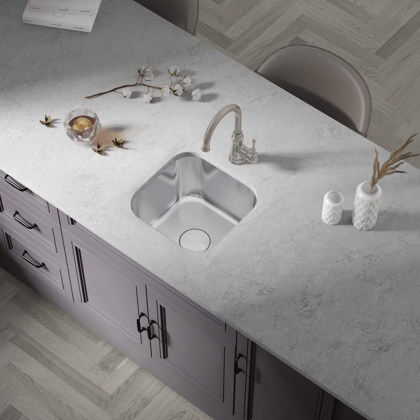 Single Handle Goose Neck Bar Faucet in Brushed Nickel, BAR-7260-BN