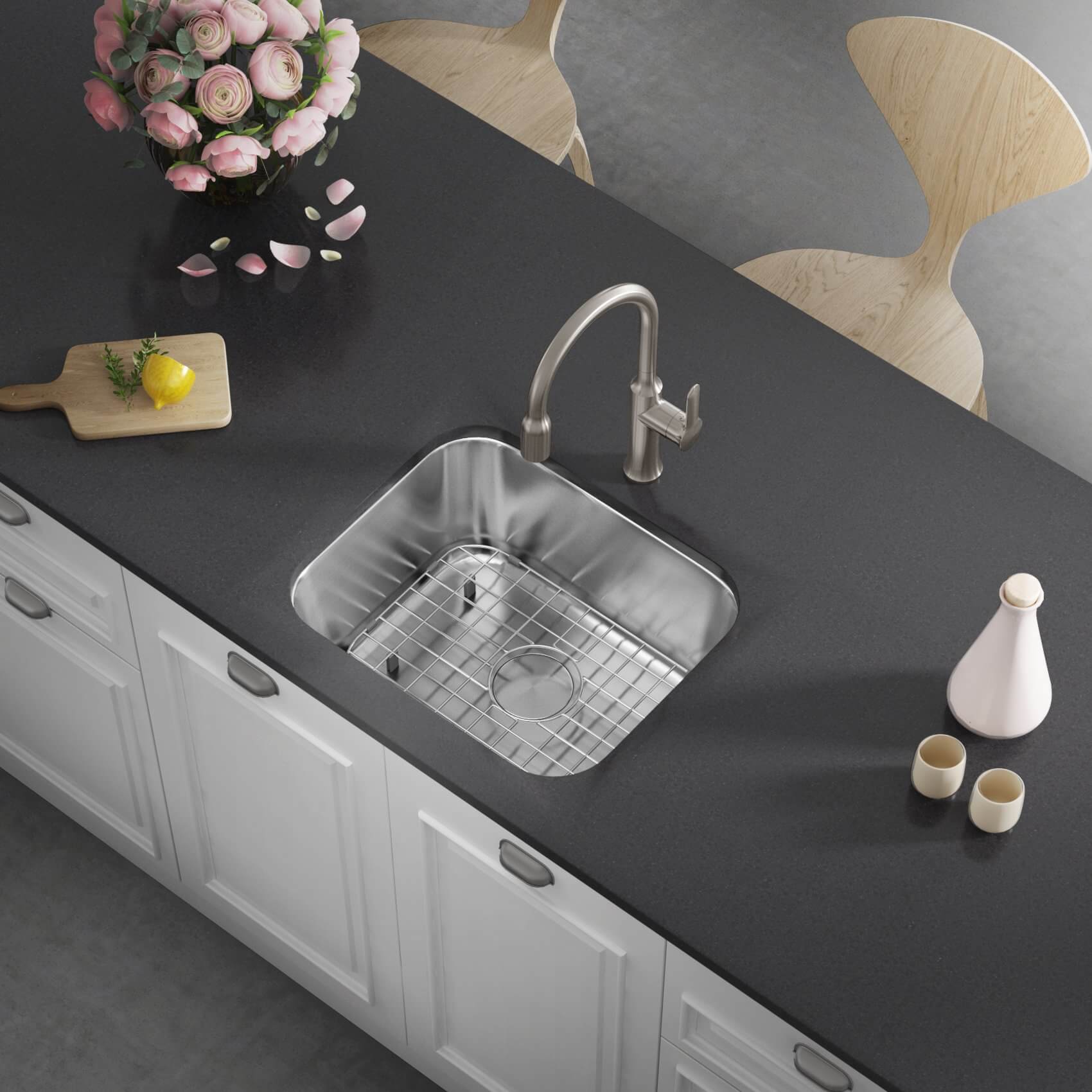 23" Undermount 7-inch Deep Stainless Steel Single Bowl Kitchen Sink, KSN-2318-7-S