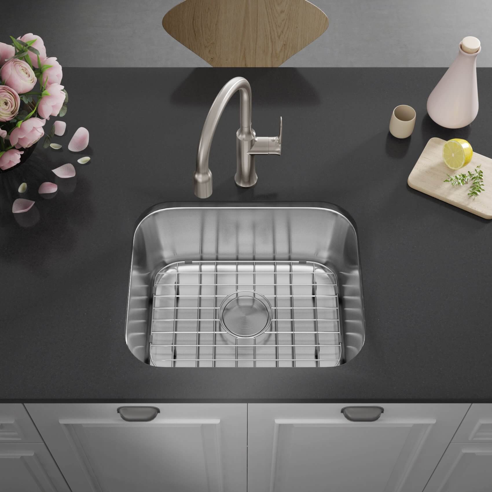 23" Undermount 7-inch Deep Stainless Steel Single Bowl Kitchen Sink, KSN-2318-7-S