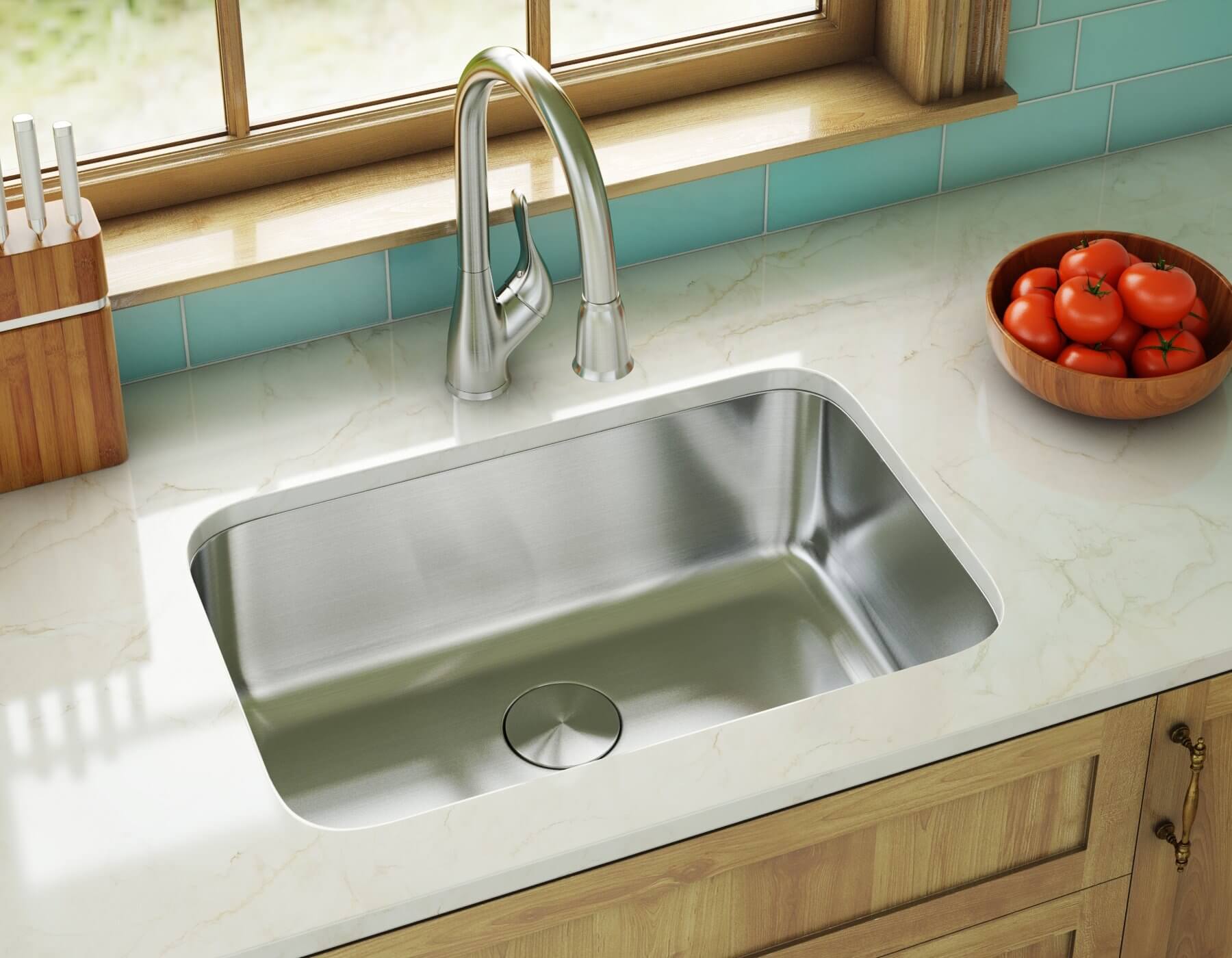 27" Undermount 7-inch Deep Stainless Steel Single Bowl Kitchen Sink, KSN-2718-7-S