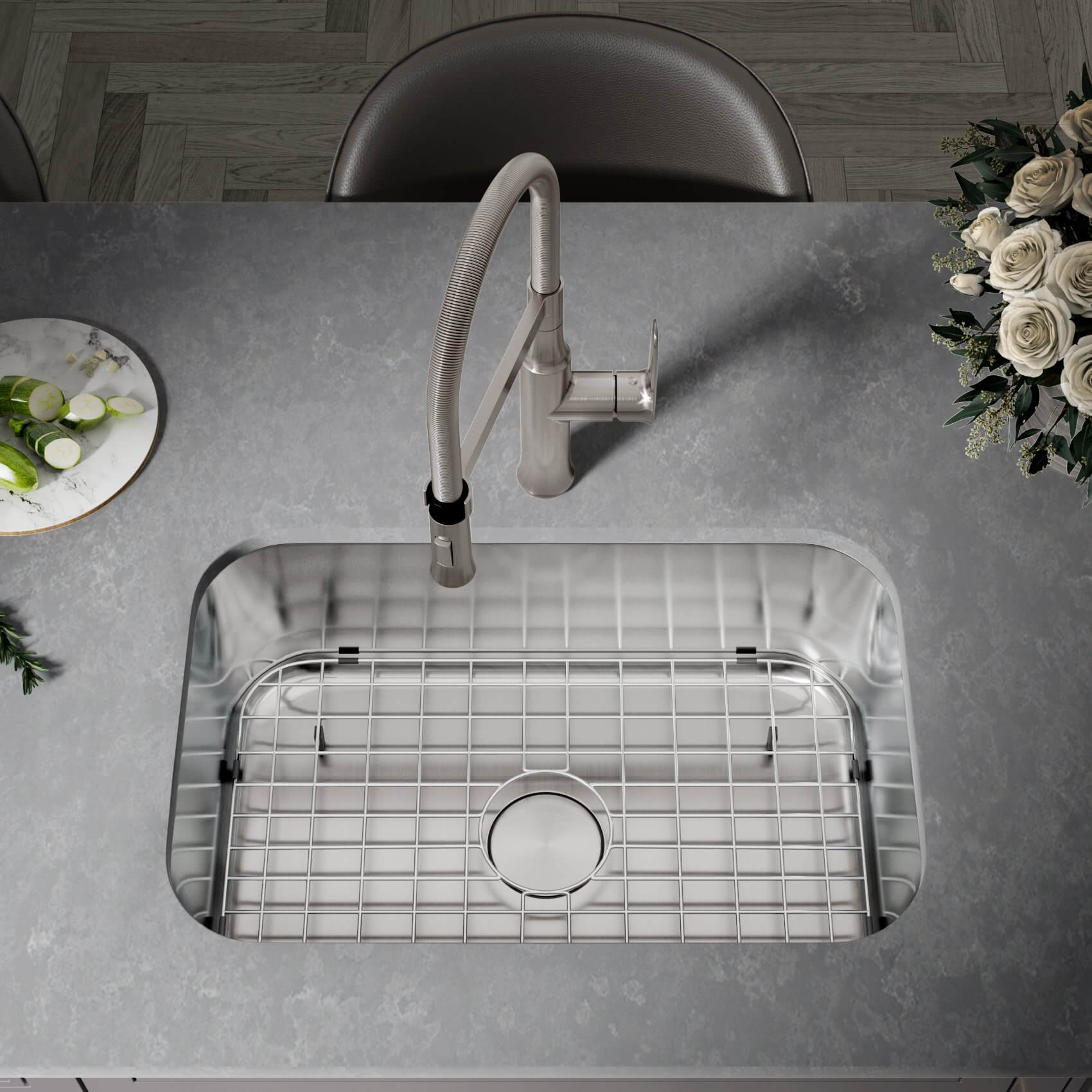 32" Extra-Large Undermount Stainless Steel Single Bowl Kitchen Sink, KSN-3218-9-S