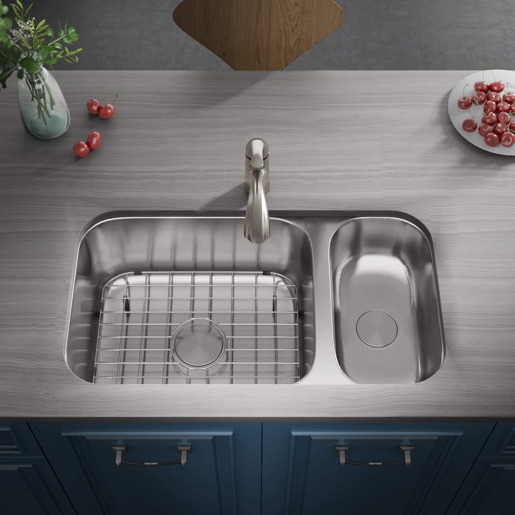 Brushed Nickel Single Handle Pull-Out Sprayer Kitchen Faucet, A-700-BN