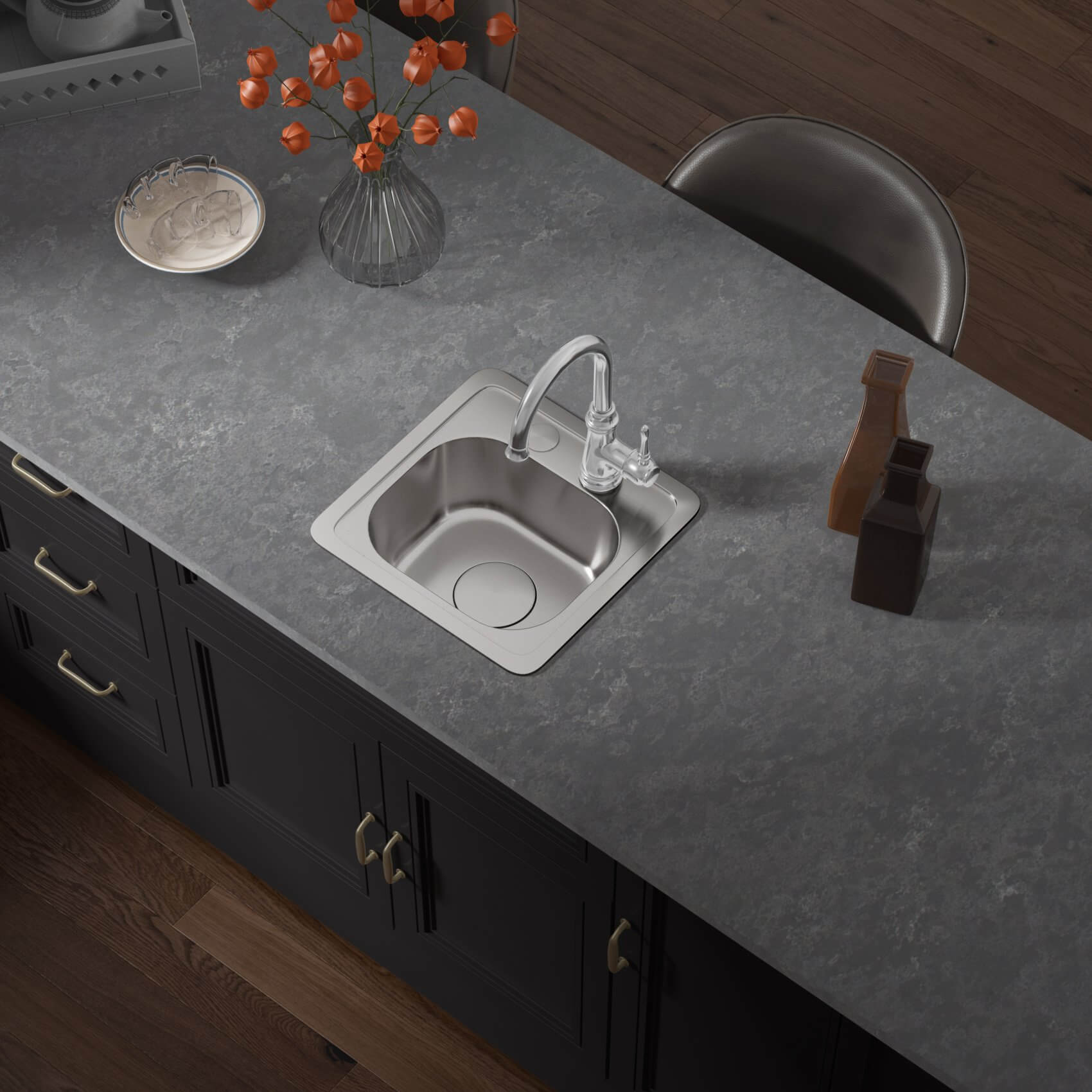 Goose Neck Single Handle Bar Faucet in Chrome, BAR-7260-C