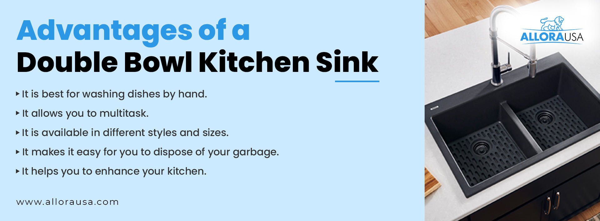 31" Large Double Bowl Undermount Stainless Steel Kitchen Sink, KH-3118-9-D-R20