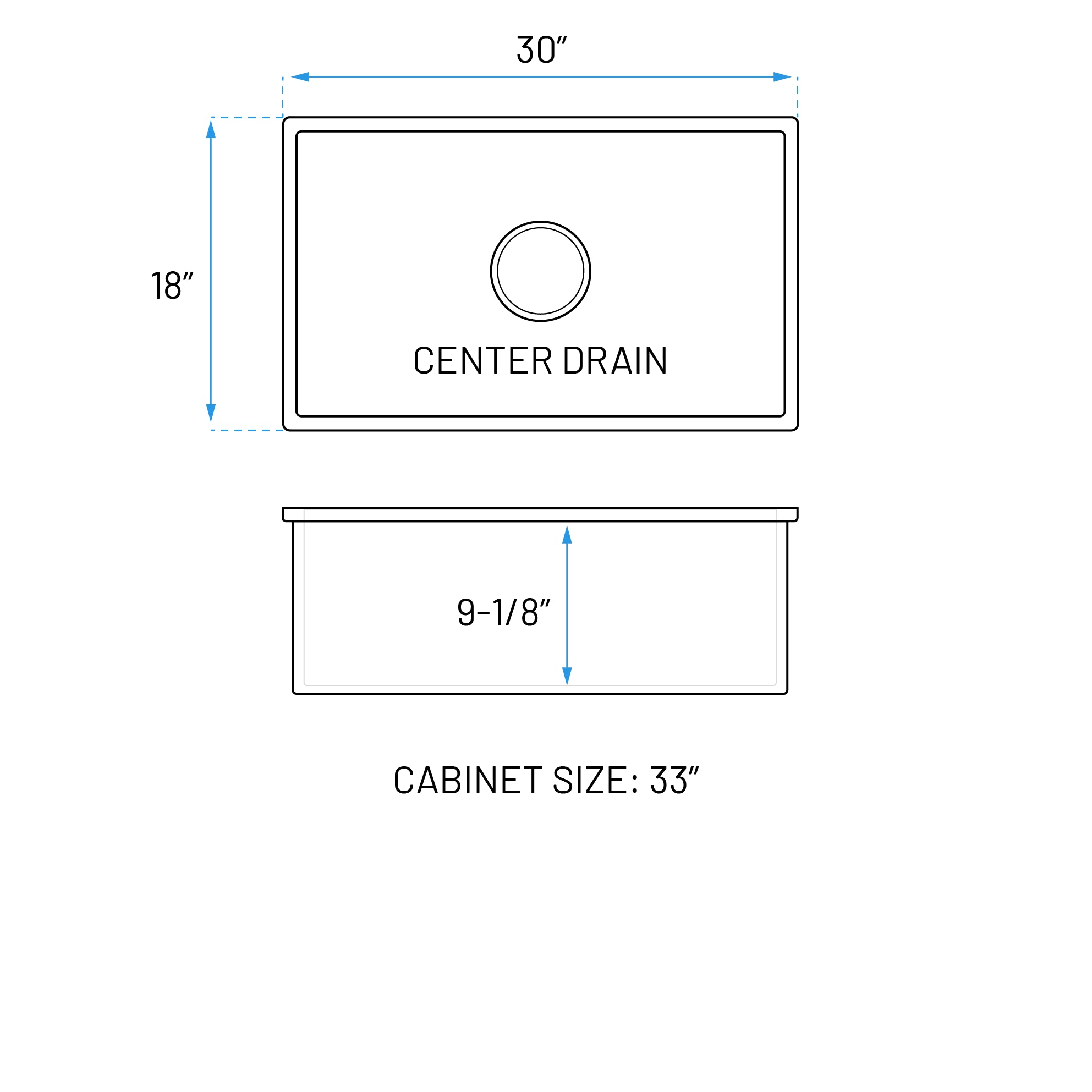 30 x 18" White Fireclay Dual Mount Single Bowl Kitchen Sink, FC-3018-S
