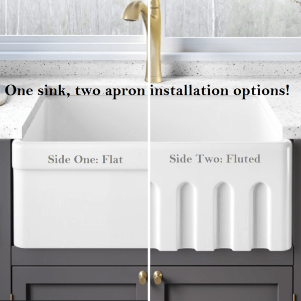 33 x 20" Fireclay Farmhouse Single Bowl Kitchen Sink with Grid and Strainer, FC-3320-S