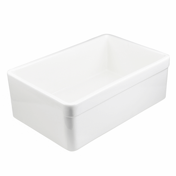 33 x 20" Fireclay Farmhouse Single Bowl Kitchen Sink with Grid and Strainer, FC-3320-S
