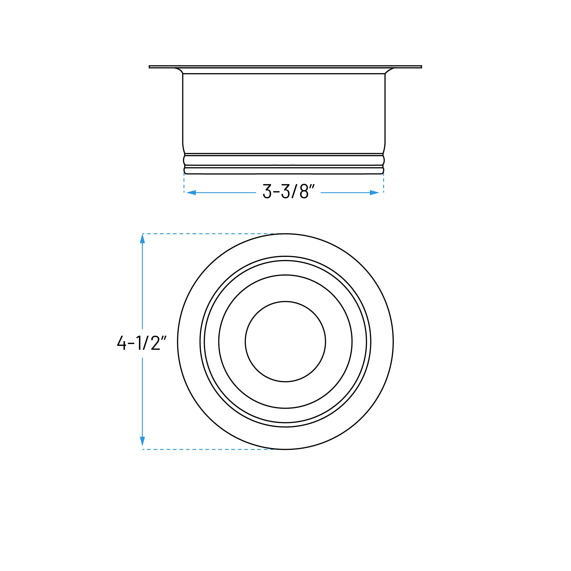 3-1/2" Stainless Steel Garbage Disposal Flange, GF-220