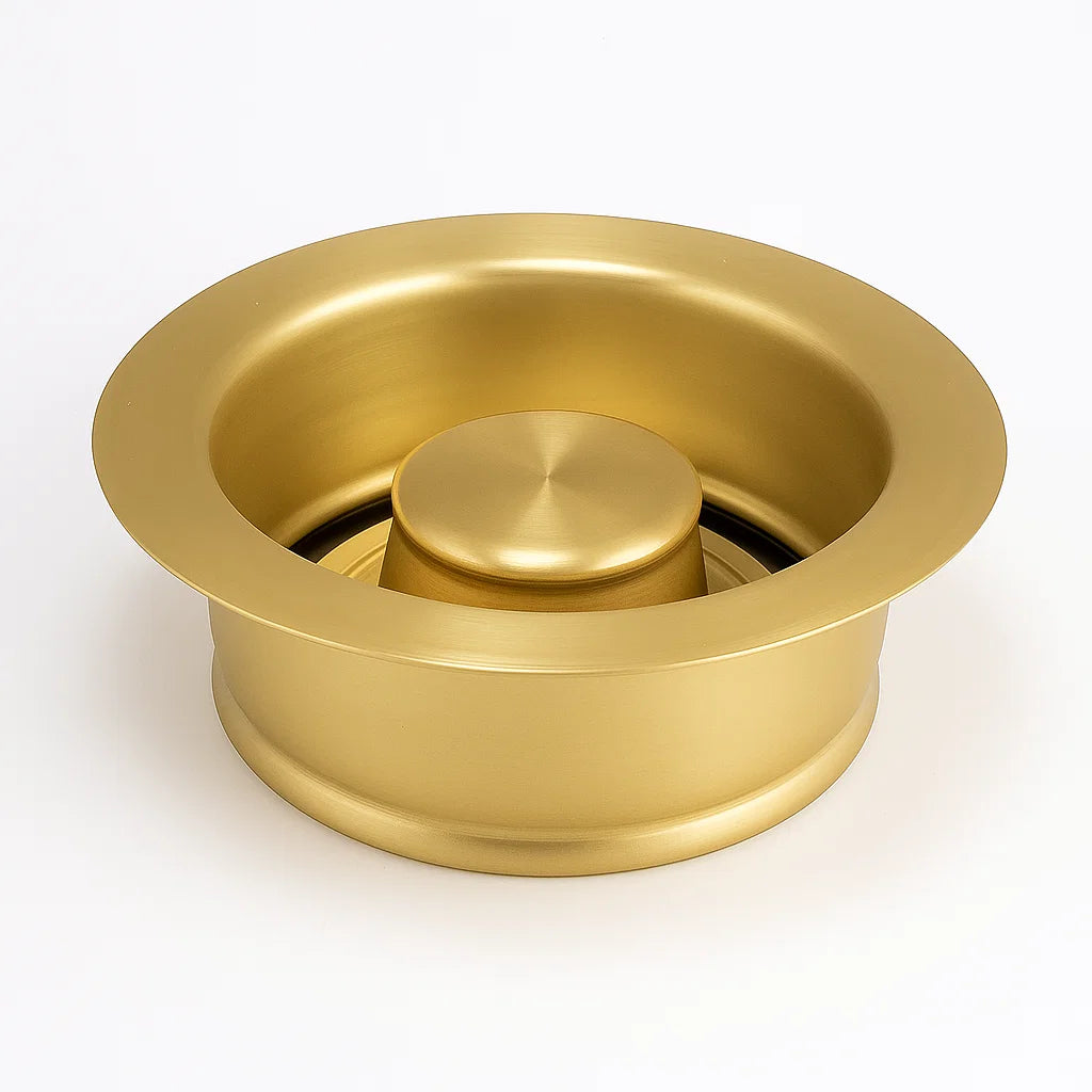 3-1/2" Brushed Gold Stainless Steel Garbage Disposal Flange, GF-330-GL