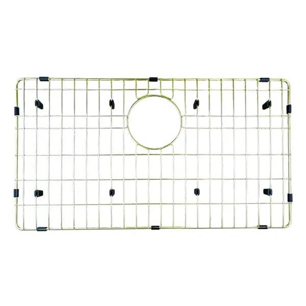 26-3/8" Gold Stainless Steel Bottom Grid with Rear Drain Opening for 30" Sink – GRHM-3018-GL
