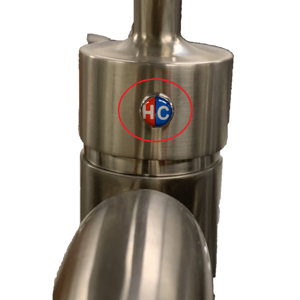 Blue and Red Hot/Cold Indicator Button, AL4-01