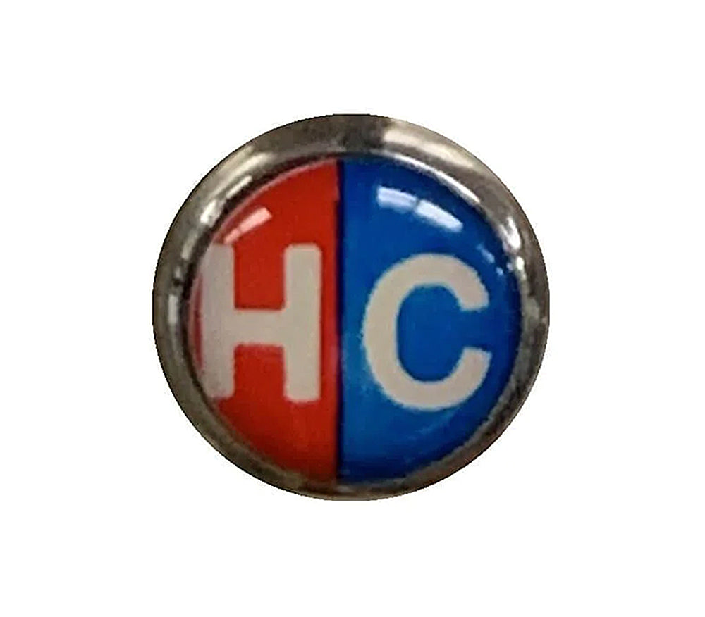Blue and Red Hot/Cold Indicator Button, AL4-01