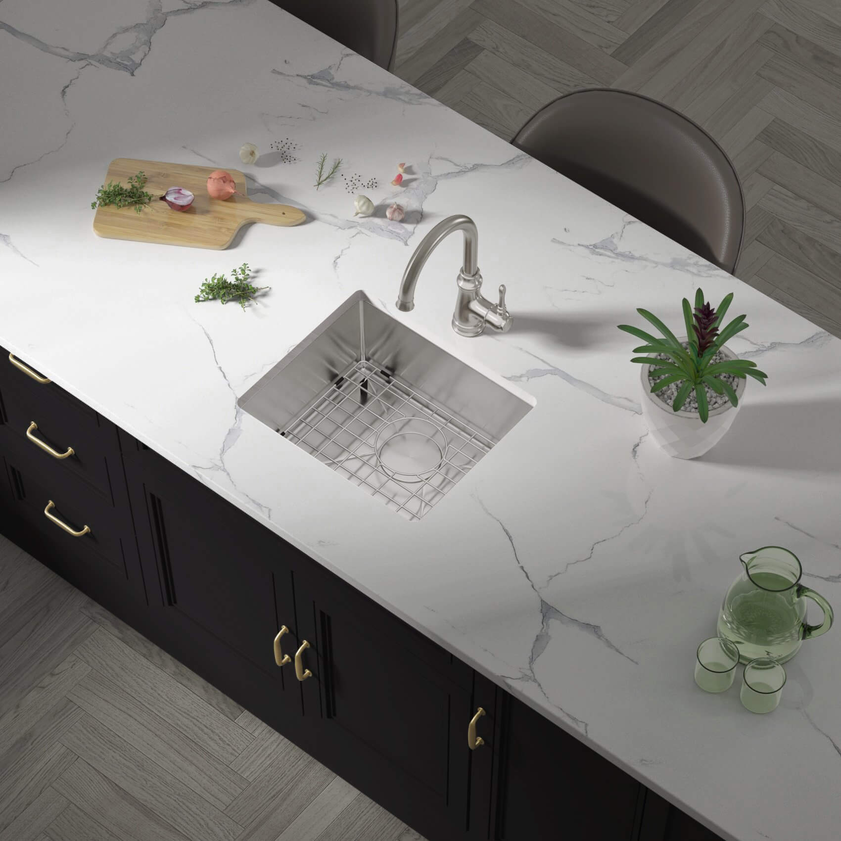 16" Undermount Stainless Steel Bar & Prep Sink, KH-1618-9-S-R20