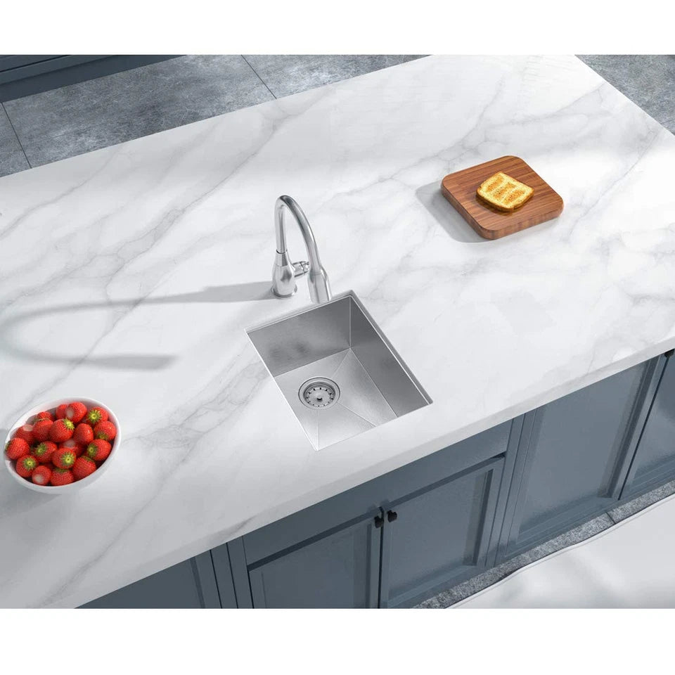 16" Undermount Stainless Steel Bar & Prep Sink, KH-1618-9-S-R20